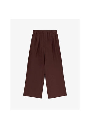 Womens Loewe Anagram-Logo Gathered-Waist Silk-Crepe Pyjama Trousers