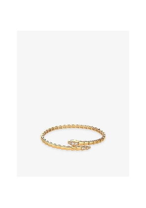Womens Bvlgari Serpenti Viper 18ct Yellow-Gold and 0.47ct Pavé Diamond Bracelet