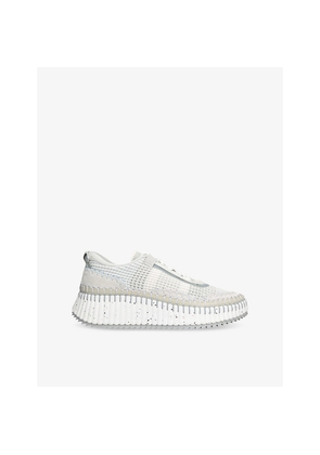 Womens Chloe Nama Mesh and Suede Low-Top Trainers