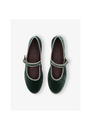 Womens Flabelus Jay Velvet Mary Jane Flats