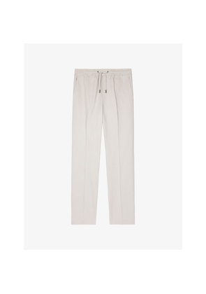 Mens The Kooples Elasticated-Waist Straight-Leg Cotton Trousers
