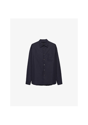 Mens Prada Triangle-Logo Padded Cotton Shirt