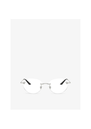 Versace Ve1305 Round-Frame Metal Optical Glasses