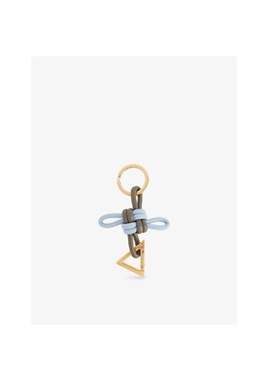 Bottega Veneta Triangle Knot Leather and Metal Keyring