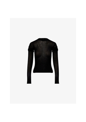 Womens Rick Owens Cropped Hooded Knitted Top