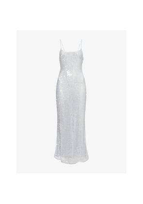 Womens Amy Lynn Translucent-Sequin Sleeveless Woven Maxi Dress