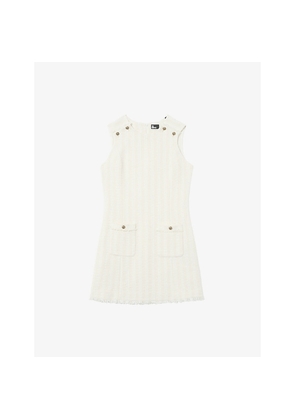 Womens The Kooples Sleeveless Tweed Cotton-Blend Mini Dress