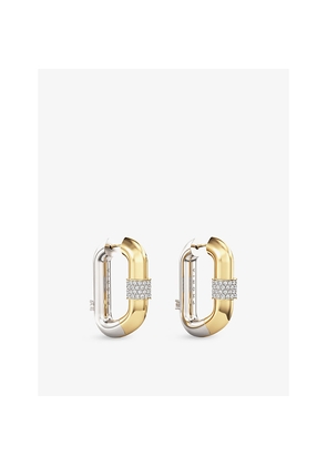 Womens Phoria Vice Carabiner 18ct Gold Vermeil Plated 925 Sterling Silver Hoop Earrings