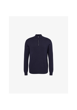 Mens Arne Funnel-Neck Long-Sleeve Knitted Cardigan