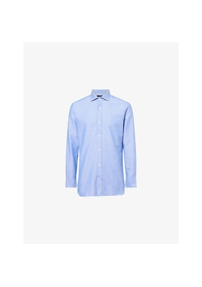 Mens Dunhill Oxford Long-Sleeve Cotton-Cashmere Blend Shirt
