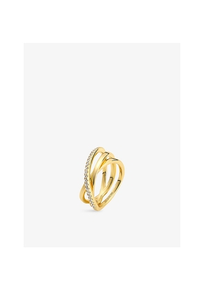 Womens Sif Jakobs Spirale 18ct Yellow Gold-Plated Sterling-Silver and Cubic Zirconia Ring