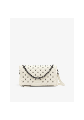 Womens The Kooples Heritage Stud-Embellished Leather Clutch