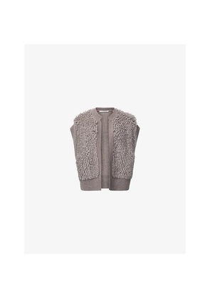 Womens Allsaints Elias Relaxed-Fit Textured Knitted Gilet