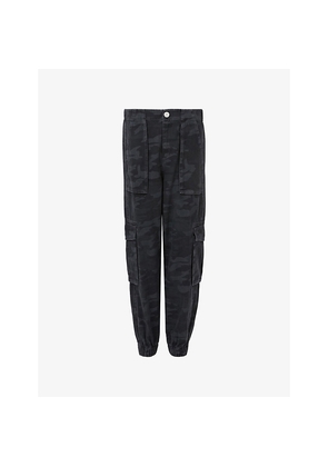 Womens Allsaints Freda Camo-Print High-Rise Denim Trousers