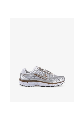 Womens Nike P-6000 Leather and Mesh Low-Top Trainers