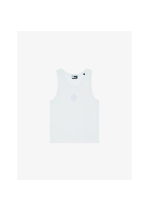 Womens The Kooples Brand-Embroidered Round-Neck Cotton-Jersey Vest