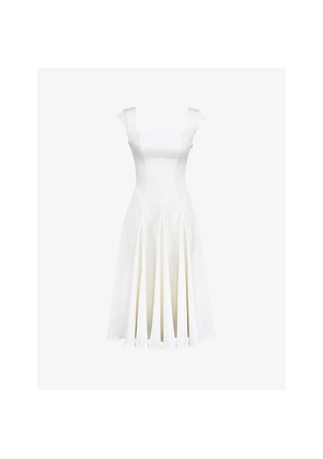 Womens House of CB Raisa Square-Neck Twill Woven Midi Dress