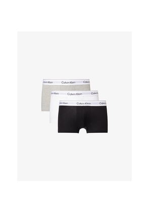 Mens Calvin Klein Icon Low-Rise Pack-Of-Three Stretch-Cotton Trunks