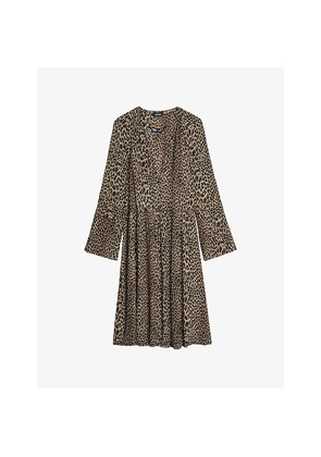 Womens Zadig&Voltaire Rinas Leopard-Print Woven Midi Dress