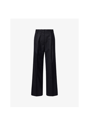 Womens Dries Van Noten Portias Wide-Leg Wool Trousers