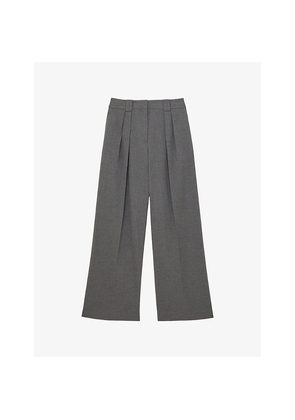 Womens Reiss Poppie Wide-Leg Stretch-Woven Trousers