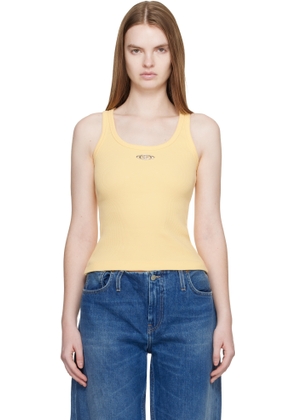 Casablanca Yellow Corrosion Ribbed Tank Top