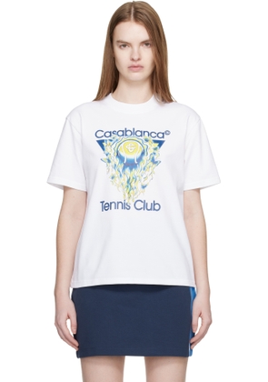 Casablanca White Tennis Club Icon Short Sleeve T-shirt