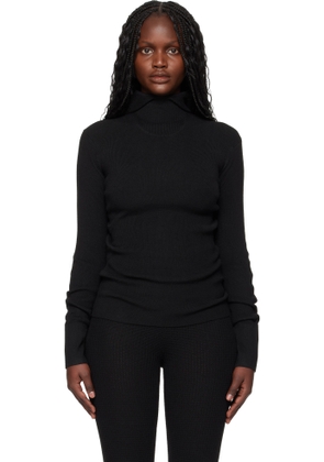 Fear of God ESSENTIALS Black Holiday Rib Long Sleeve Hoodie