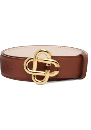 Casablanca Brown CC Logo Buckle Belt