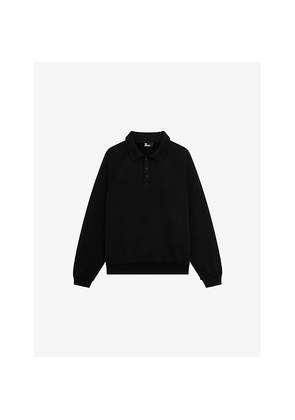 Mens The Kooples Crest-Embroidered Polo-Collar Cotton Sweatshirt