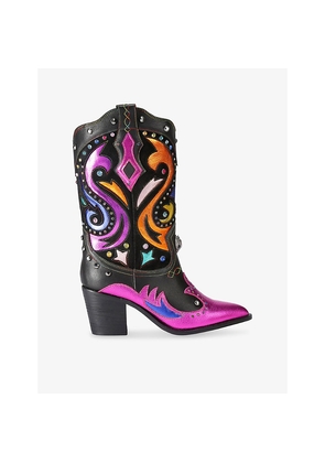 Womens Kurt Geiger London Kensington Heeled Leather Cowboy Boots