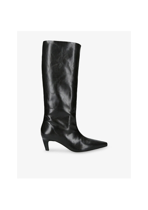 Womens Jude Cave Leather Heeled Knee-High Boots