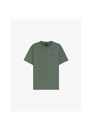 Mens Brand-Embossed Short-Sleeved Stretch-Cotton T-Shirt