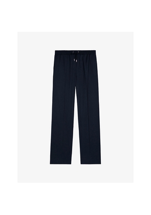 Womens The Kooples Elasticated-Waist Straight-Leg Wool Trousers