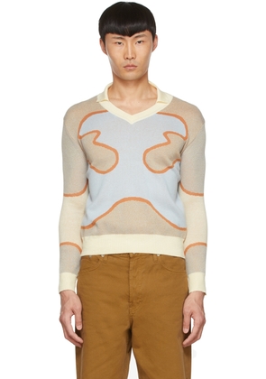 Lukhanyo Mdingi Blue Cotton Sweater