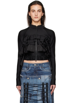 Andersson Bell Black Riley Ruffle Tight Zip Up Jacket