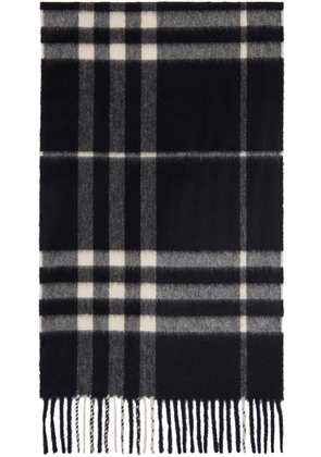Burberry Black Check Cashmere Scarf