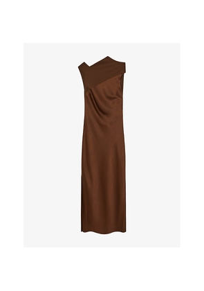 Womens Reiss Alula Tie-Back Satin Midi Dress