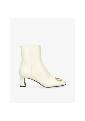 Womens Valentino Garavani Vlogo Signature 55 Leather Heeled Ankle Boots