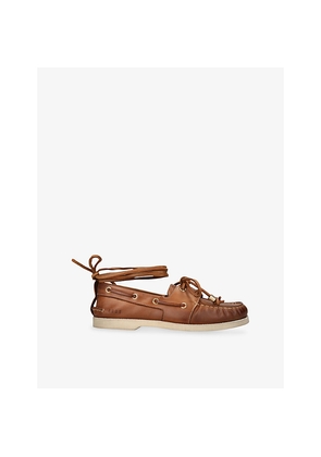 Womens Golden Goose Barca 55150 Leather Moccasins