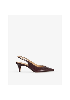 Womens Dune Distinctive Heeled Leather Slingbacks