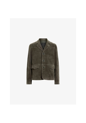 Mens Allsaints Hornett Western-Yoke Regular-Fit Suede Blazer