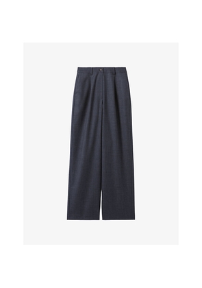 Womens Claudie Pierlot Tailored Wide-Leg High-Rise Wool-Blend Trousers