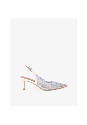 Womens Carvela Lovebird Rhinestone Vinyl Slingback Courts