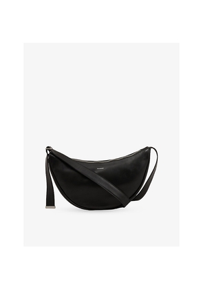 Womens Sandro Logo-Embossed Small Leather Hobo Bag