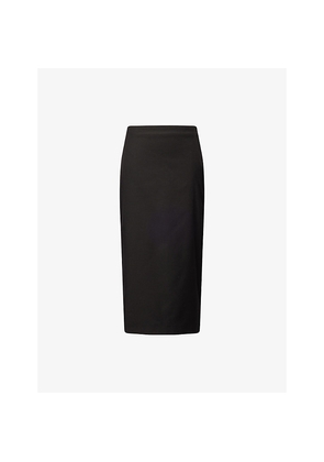 Womens Reformation Fig Preserve Split Stretch-Woven Midi Skirt