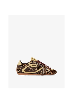 Womens Claudie Pierlot Swing Leopard Suede Trainers