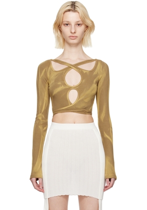 Dion Lee Khaki Interlink Long Sleeve T-Shirt