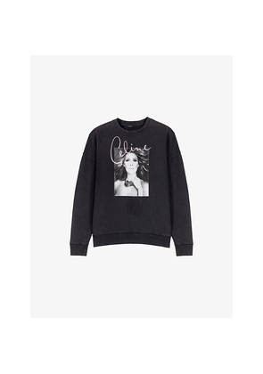 Womens Maje Celine Dion Graphic-Print Cotton Sweatshirt