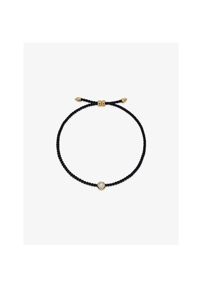 Womens Monica Vinader Round Solitaire 18ct Yellow Gold Vermeil and 0.06ct Lab Grown Diamond Cord Bracelet